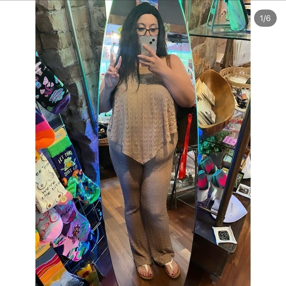 Fashion Nova Mocha Halter Jumpsuit 2X - Picture 2 of 4